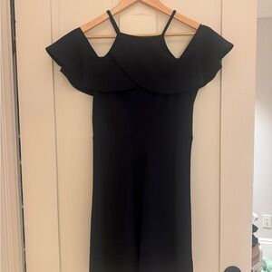 She + Sky Black Ruffle Mini Dress